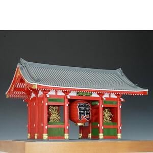 ウッディジョー木製建築模型1/50浅草寺雷門塗装タイプレーザーカット加工