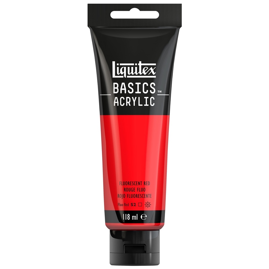 リキテックス ベーシックス 118mL 983(092) フルーレセント蛍光レッド (16005983) Liquitex BASICS アクリル絵具
