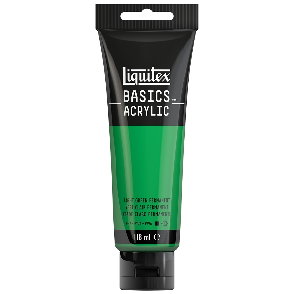 リキテックス ベーシックス 118mL 312(027) ライト グリーン/パーマネント (16005312) Liquitex BASICS アクリル絵具