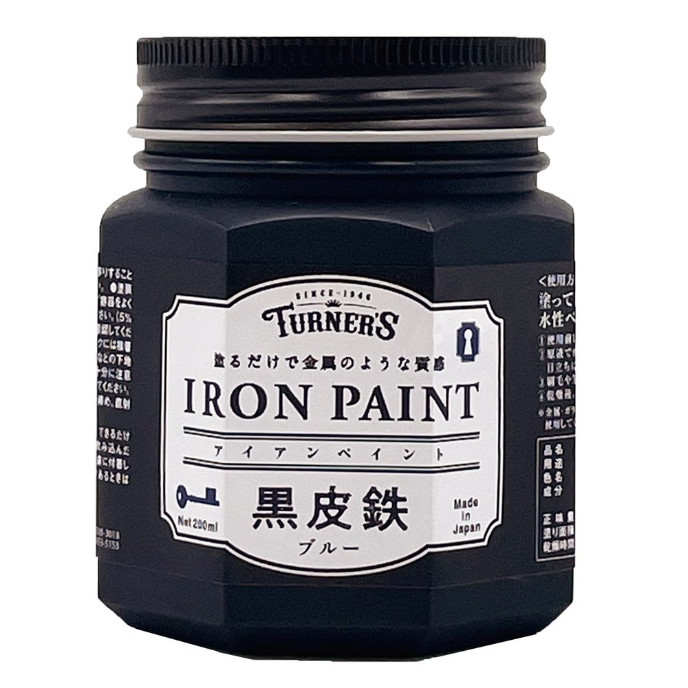 (3本セット) ターナー色彩 アイアンペイント 200ML 黒皮鉄ブルー (IRK20022)