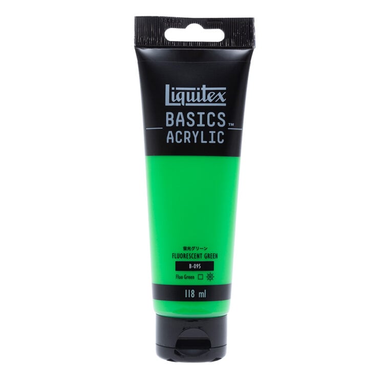 リキテックス ベーシックス 118mL 985(095) フルーレセント蛍光グリーン (16005985) Liquitex BASICS アクリル絵具
