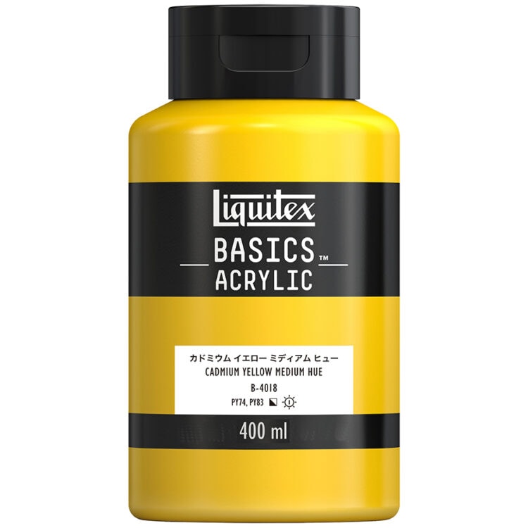 リキテックス ベーシックス 400mL 830(018) カドミウム イエロー ミディアム ヒュー (16006830) Liquitex BASICS アクリル絵具