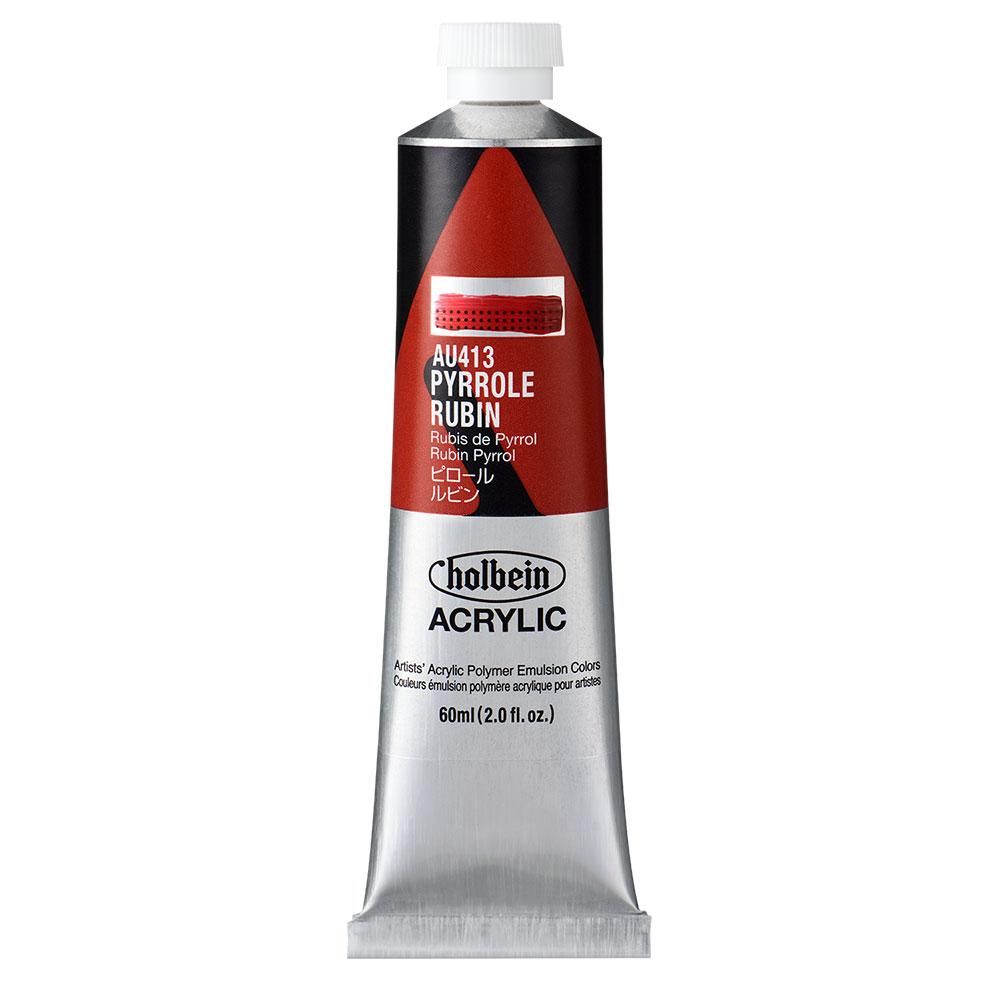 (3本セット) ホルベイン アクリリックカラー [ヘビーボディ] 60ml AU413 ピロール ルビン