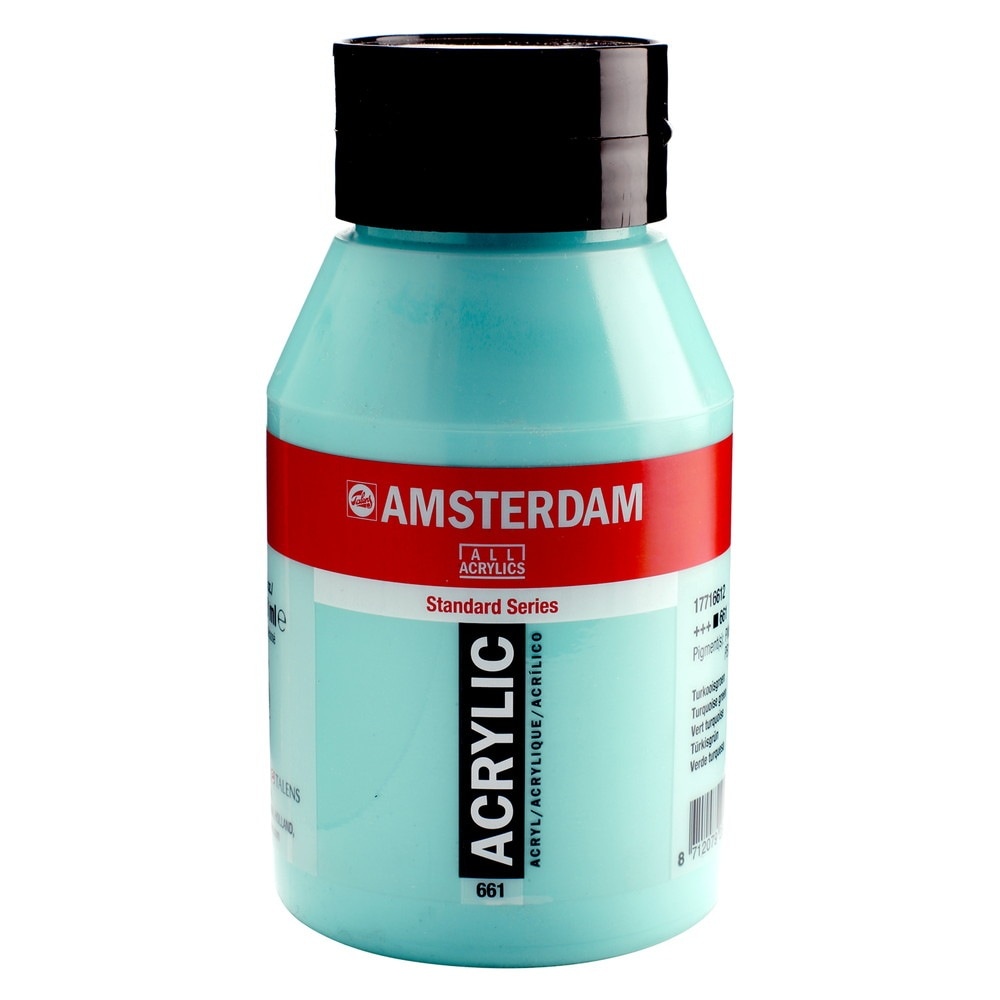 アムステルダム アクリリックカラー  1000ml #661 ターコイズグリーン
 アクリル絵具