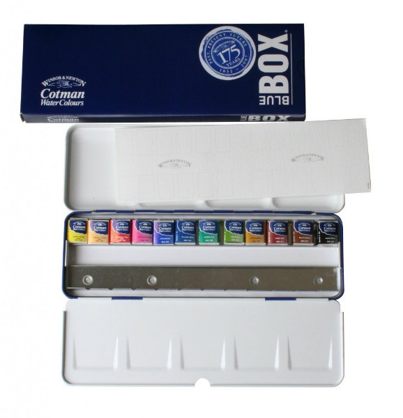 CWC ハーフパン12色カスタマイズトラベルメタルボックスセット　コットマン・ウォーターカラー Winsor&Newton