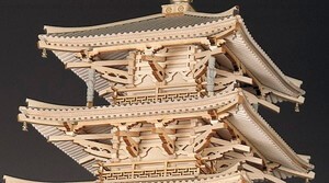 ウッディジョー木製建築模型【1/75法隆寺五重塔】レーザーカット加工