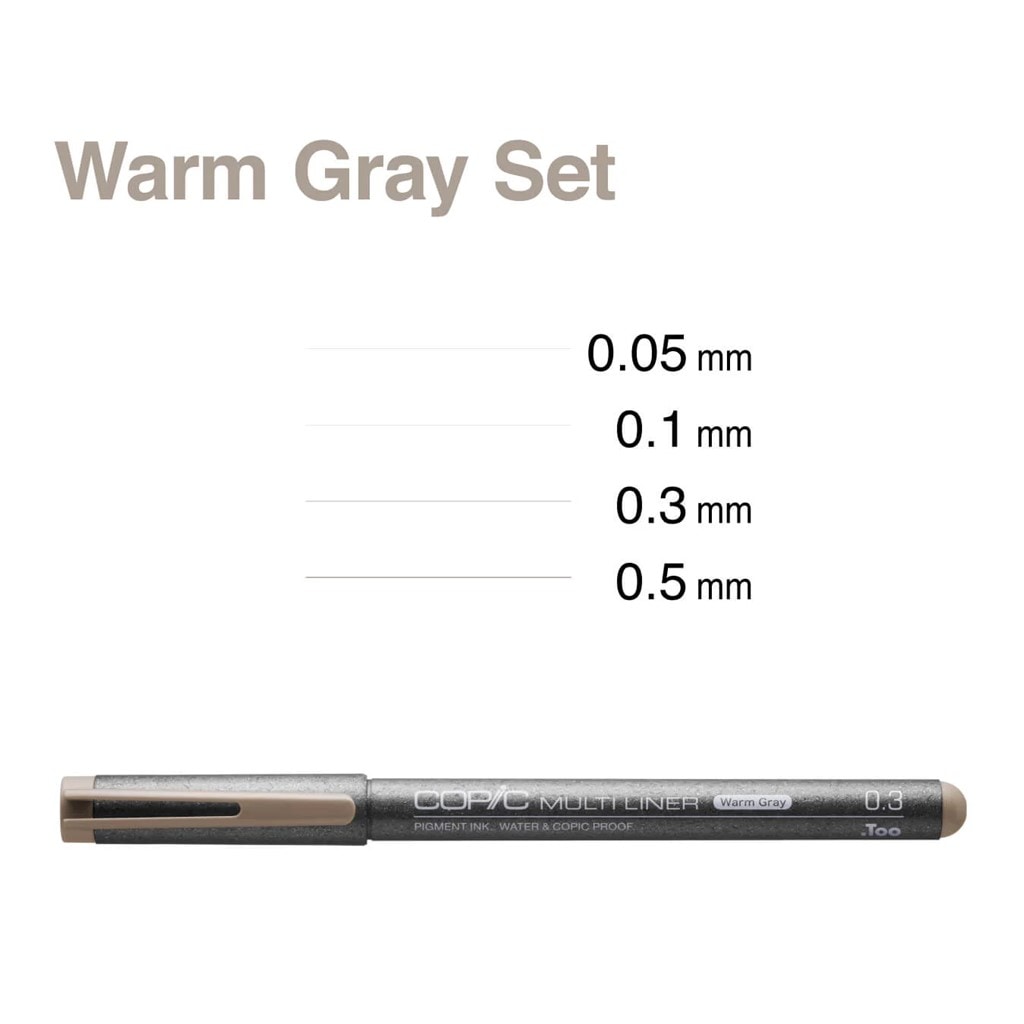 コピック マルチライナー WG 4本組 (Warm Gray Set 0.05/0.1/0.3/0.5