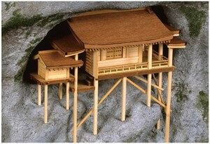 ウッディジョー木製建築模型1/75国宝三徳山三佛寺投入堂レーザーカット 