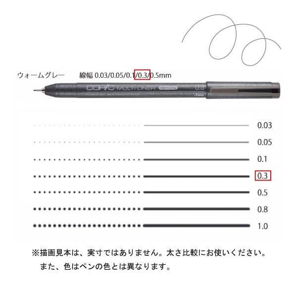 コピックマルチライナー ウォームグレー 0．3