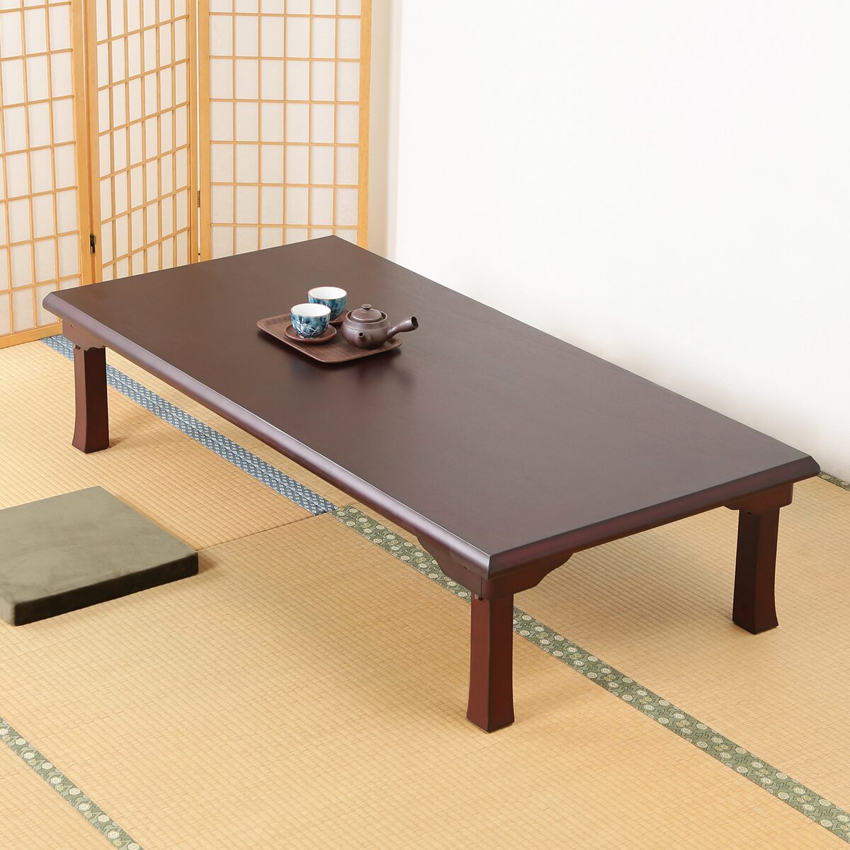 送料無料】不二貿易 折脚和風座卓 紫檀色 TLM-15075【メーカー直送・代