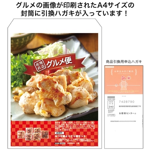 引換券付】封筒グルメ便 みつせ鶏よりどり焼セット(41271