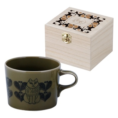 ⭐️【ギフト箱付】ソウルオブシベリア ブリザード 白黒仕上げ ⭐️公式認定品 リサ・ラーソン 木箱入マグ グリーン（C7123056） | 【サージュお任せ