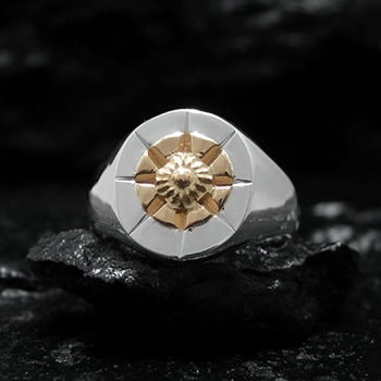 アリゾナフリーダム k18/SV925 リング 約6号　⭕️値下げしました。 ARIZONA FREEDOM 特注 K18 シルバー925 印台リング 21号