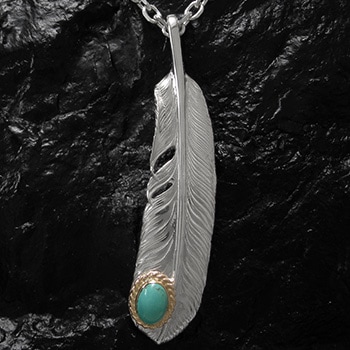 ターコイズ シルバーネックレス アリゾナフリーダム T-12d（70mm） | ペンダントトップ,フェザー | ARIZONA FREEDOM