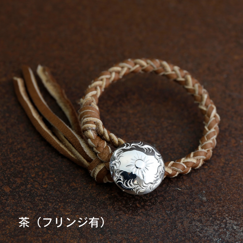 アリゾナフリーダム　コンチョ　ブラックレザー編み込みブレスレット アリゾナフリーダム コンチョ ブラックレザー編み込みブレスレット