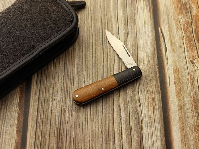 �����ܡ����� 110943 �С����� ����ƥ���� �֥饦�� �С���åץޥ����륿 ����åץ��祤��� �ޤ���ߥʥ���,BOKER Barlow Integral Burlap Micarta Brown Folding knife