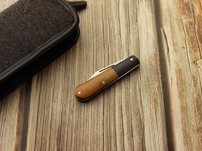 �����ܡ����� 110943 �С����� ����ƥ���� �֥饦�� �С���åץޥ����륿 ����åץ��祤��� �ޤ���ߥʥ���,BOKER Barlow Integral Burlap Micarta Brown Folding knife