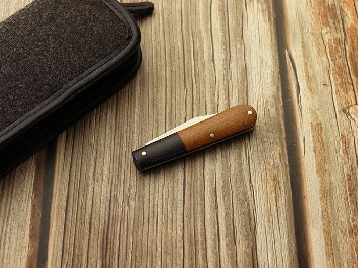 �����ܡ����� 110943 �С����� ����ƥ���� �֥饦�� �С���åץޥ����륿 ����åץ��祤��� �ޤ���ߥʥ���,BOKER Barlow Integral Burlap Micarta Brown Folding knife