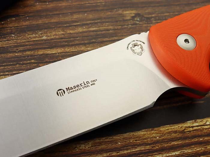���ò�������ۥޥ���� 978/G10A �ϥ�ƥ��� G10����� �������ʥ���,Maserin HUNTING Orange Fixed knife