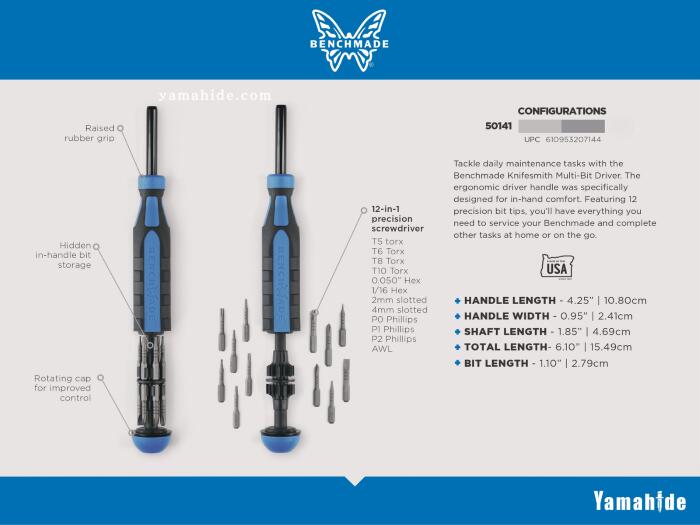 �٥���ᥤ�� 50141 �����ޥ���ӥåȥɥ饤�С� BENCHMADE CLAM PACK KNIFESMITH MULTI-BIT DRIVER TOOL