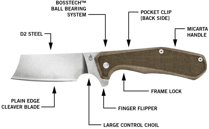 ���� �����С� GERBER G1812 ������ ASADA D2�� �ޥ����륿�ϥ�ɥ� �ޤ���� ���꡼�С� �ʥ��� Asada Folding Cleaver