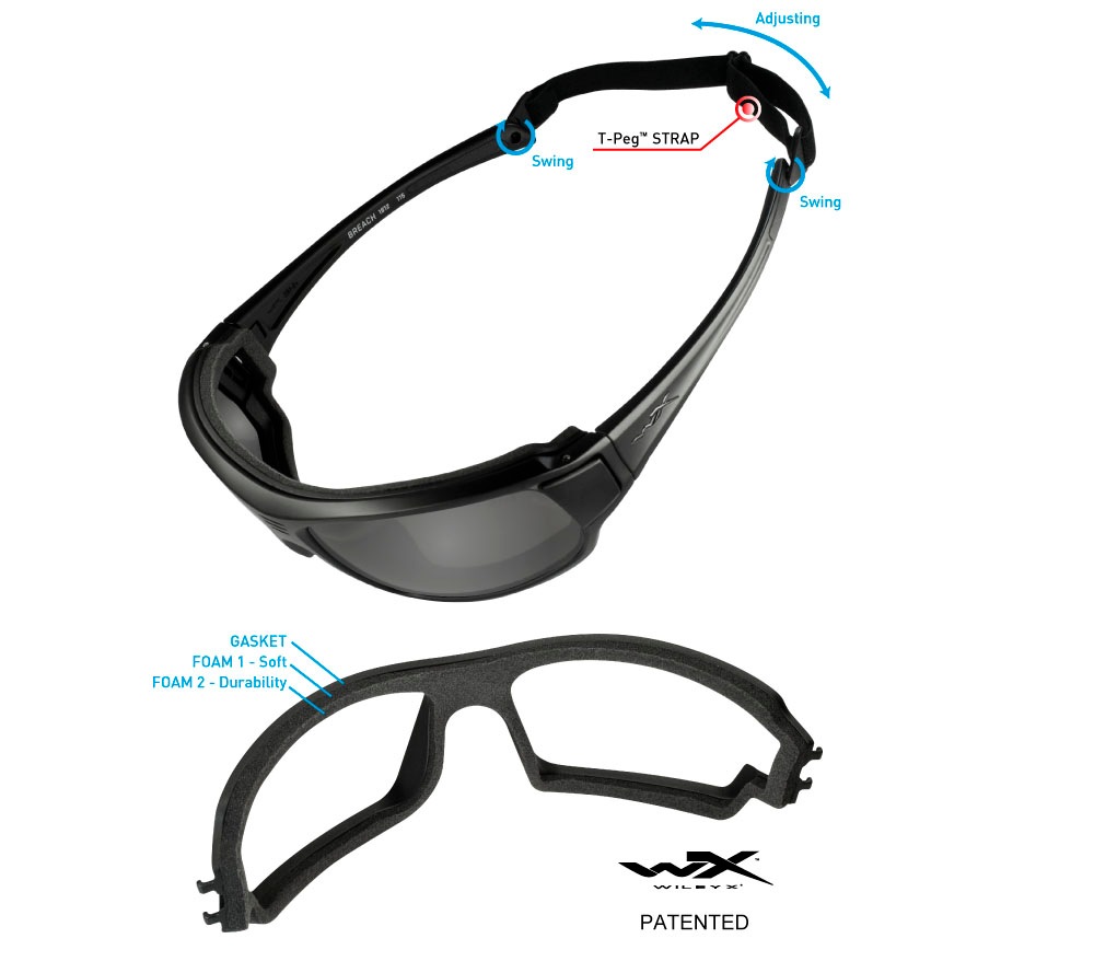 ���磻�꡼���å���/CCBRH01 �֥꡼�� ���⡼��/�ޥåȥ֥�å��ե졼�� ���󥰥饹 BREACH Smoke Grey [Matte Black]��Wiley X��������Ź��