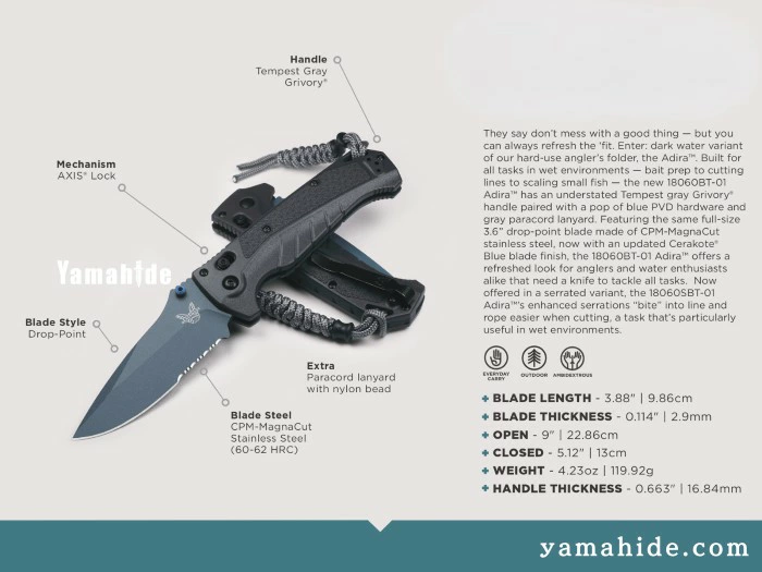 �٥���ᥤ�� ���ǥ��� �ƥ�ڥ��ȥ��쥤 18060BT-01 BENCHMADE ADIRA TEMPEST GRAY 