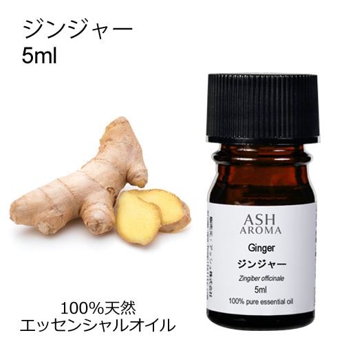 ジンジャー 5ml 【エッセンシャルオイル アロマオイル 精油 スパイス系】【AEAJ表示基準適合認定精油】