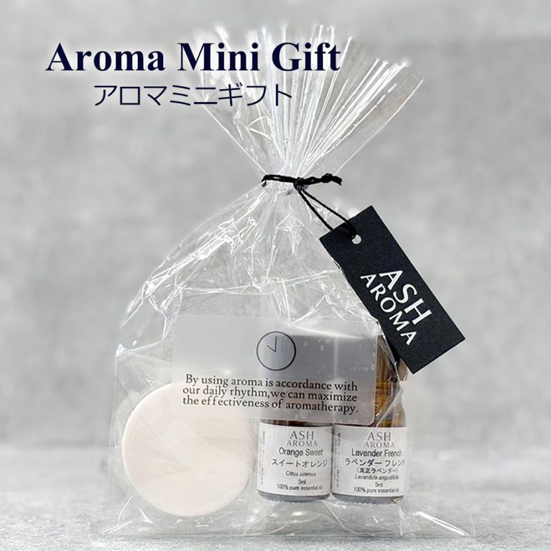 アロマミニギフト アロマオイル＆アロマストーン 選べる 時間別の香りセット エッセンシャルオイル 精油 ラベンダー フランキンセンス アロマ初心者 簡単 すぐ使える シンプル おしゃれ インテリア アロ活 【ラッピング】【メール便送料無料】