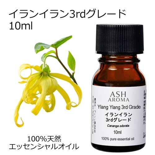 イランイラン 3rdグレード 10ml 箱入り【エッセンシャルオイル アロマオイル 精油 サードグレード エキゾチック系】【AEAJ表示基準適合認定精油】