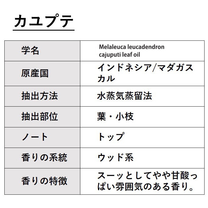 カユプテ 10ml 箱入り【エッセンシャルオイル アロマオイル 精油 樹木系】【AEAJ表示基準適合認定精油】