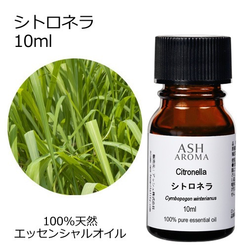 シトロネラ 10ml 箱入り【エッセンシャルオイル アロマオイル 精油 柑橘系】【AEAJ表示基準適合認定精油】