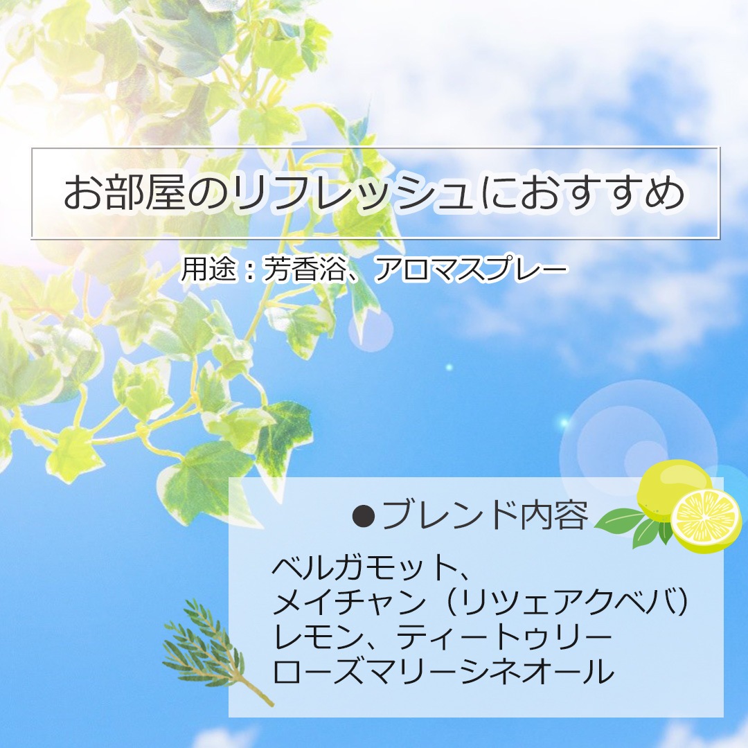 エアスカッシュ エッセンシャルオイル ブレンド 10ml×5本 (ラベルなし) 風邪 インフルエンザ 花粉 アロマオイル エッセンシャルオイル 精油 アロマ オリジナルブレンド ベルガモット メイチャン レモン ティートゥリー ロー