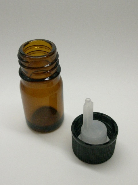 遮光ビン 5ml アンバー色 ドロッパーキャップ付 遮光瓶 ガラス瓶