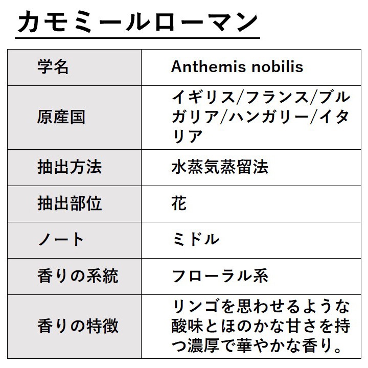 カモミールローマン 2ml　【エッセンシャルオイル アロマオイル 精油 カモマイル カミツレ フローラル系】【AEAJ表示基準適合認定精油】