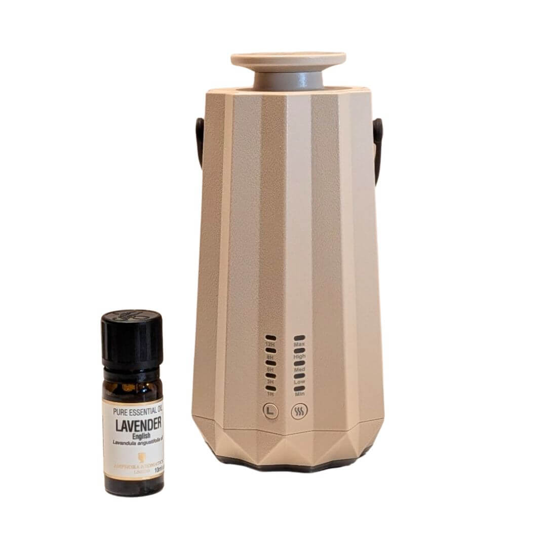 【ラベンダー精油10ml付】コードレス ネブライザー式アロマディフューザー [サンドベージュ]