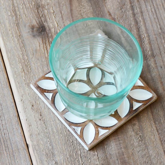 BALIZEN｜ウッドコースター（4枚セット） ホワイト | バリ島セレクト