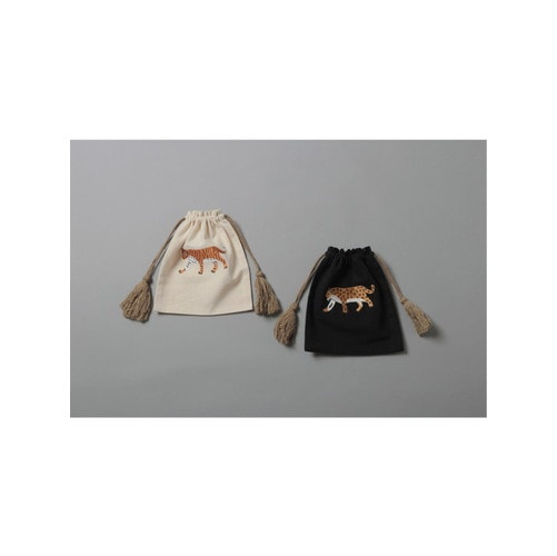 アニマル刺繍巾着L