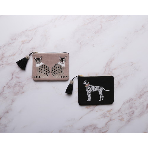 アニマル刺繍ポーチ