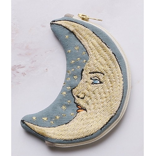 ムーン刺繍ポーチ