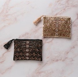ビーズ刺繍ポーチL