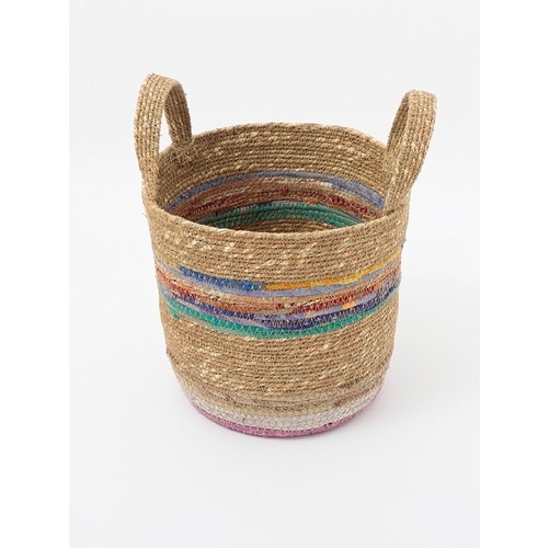 ハンドル裂き織りバスケット(ｱｿｰﾄ)