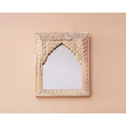 ウッドフレームミラー　(ナチュラル)