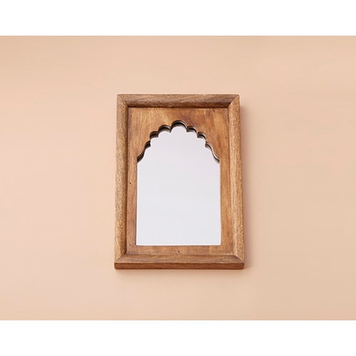 ウッドフレームミラー　(ブラウン)