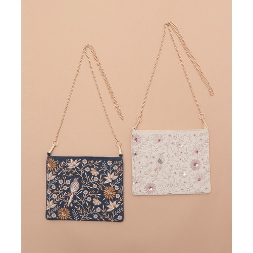 花鳥ビーズ刺繍ショルダーバッグ