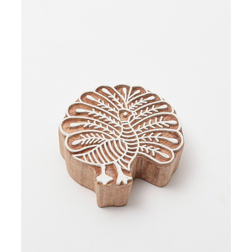 ウッドブロック プリント はんこ ピーコック