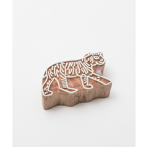 ウッドブロック プリント はんこ タイガー