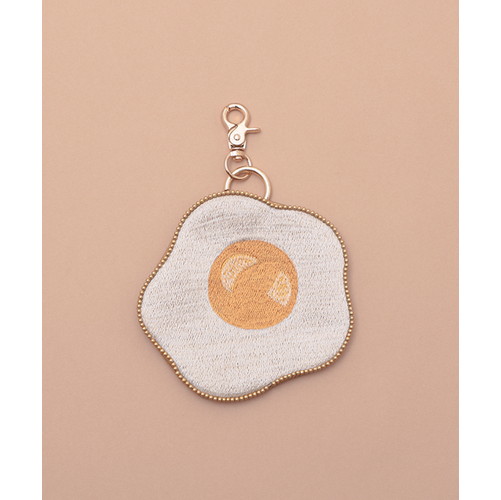 目玉焼き刺繍キーポーチ