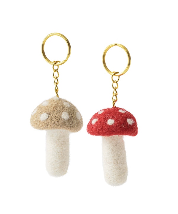フェルトキーホルダー キノコ
