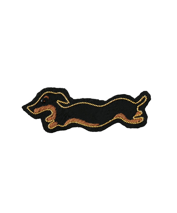 ザリ刺繍ブローチ ダックスフンド 